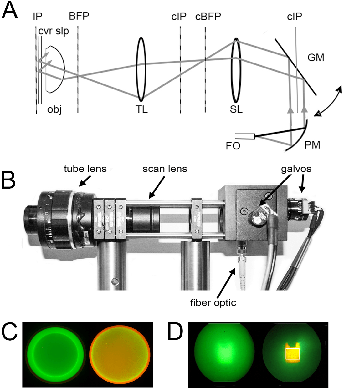 Optical scheme of the spinning spot TIRF illuminator.
