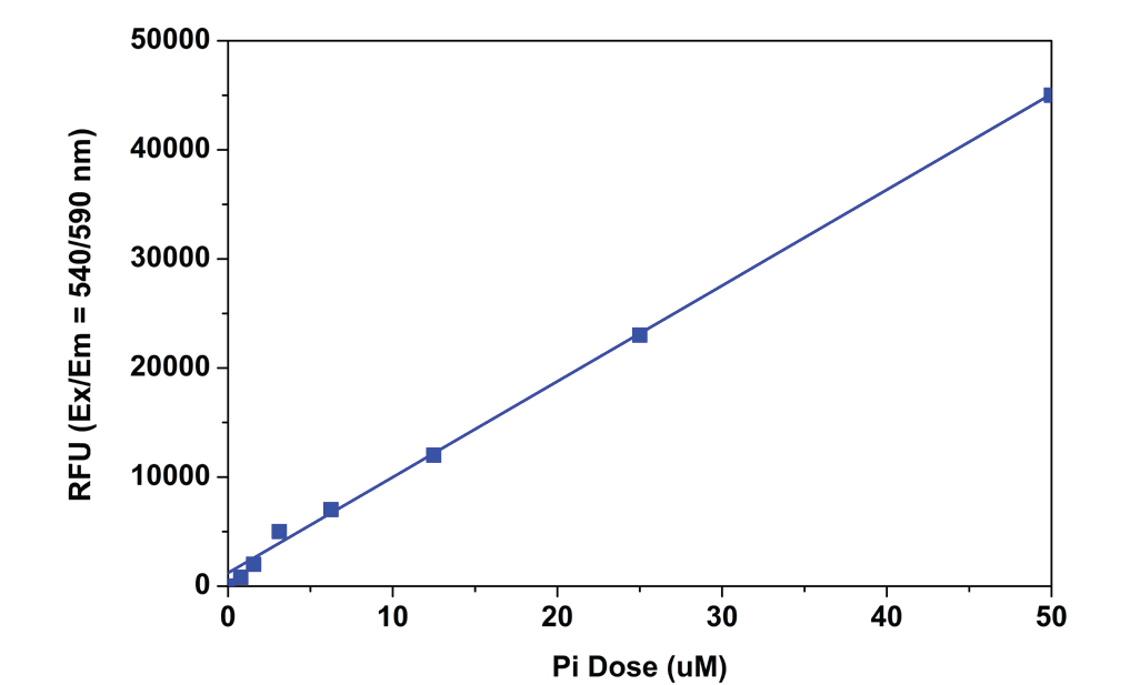 Phosphate dose responses were measured with PhosphoWorks™ Fluorimetric Phosphate Assay Kit