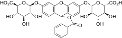 Chemical structure for FDGlcU [Fluorescein di-beta-D-glucuronide]