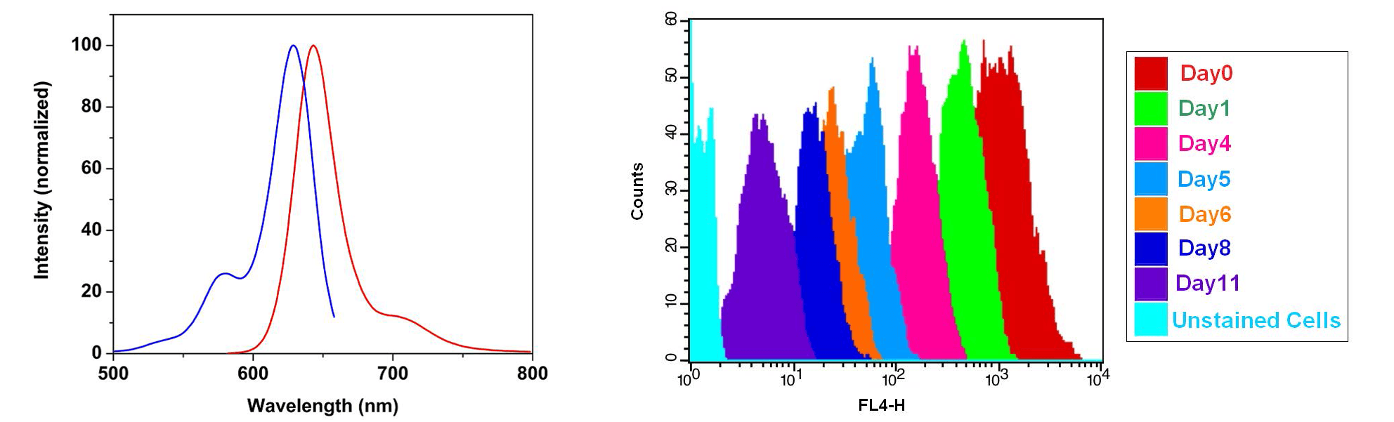 Spectra of CytoTell&trade; Red;Cell Tracking Assay with CytoTell&trade; Red