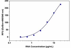 RNA dose response with StrandBrite™ Green Fluorimetric RNA Qutantitation Kit