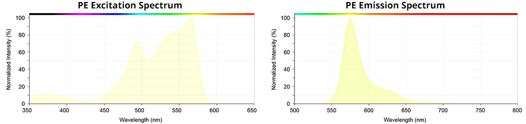PE Excitation Spectrum;PE Emission Spectrum