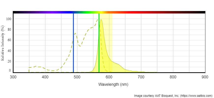 Absorption and emission spectra of PE.
